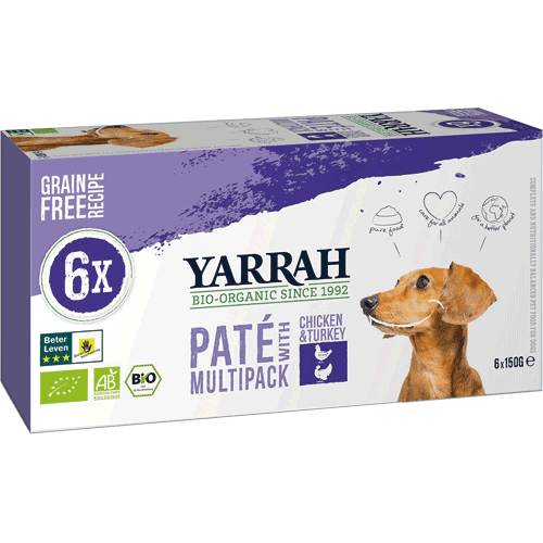 Bio Multi-Pack für Hunde Pate Bio Truthahn Aloe Vera Hund Nassfutter Yarrah